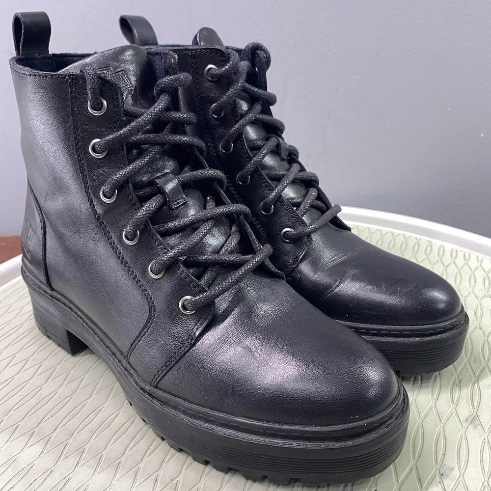 HARLEY DAVIDSON Leather Womens Valene 5" Black Biker Motorcycle Boot Sz.5.5M EUC
